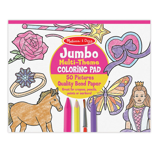 Jumbo Coloring Pad - Horses, Hearts, Flowers & More