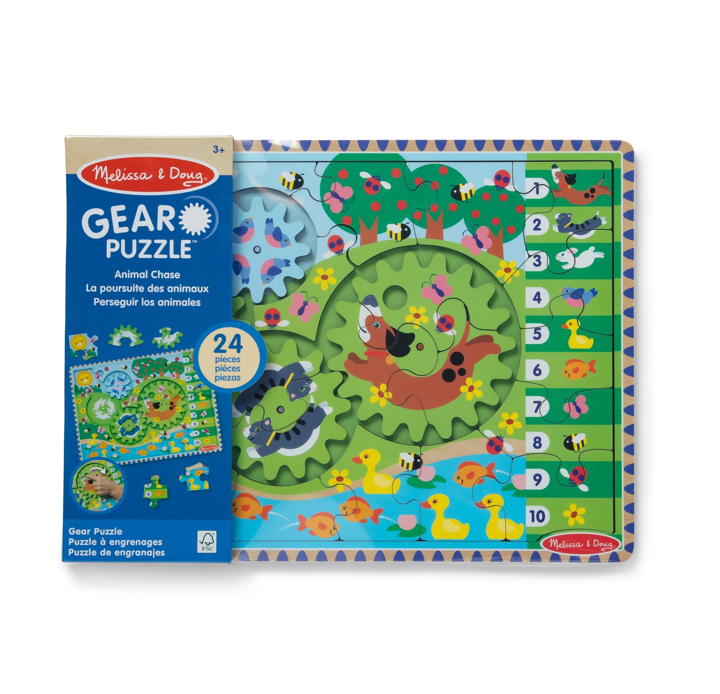 Gear Puzzle: Animal Chase I-Spy Wooden - 24 Pieces