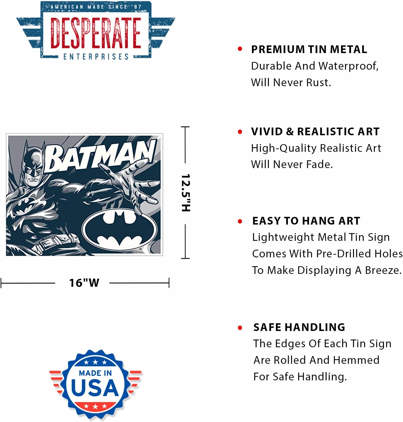 Batman Duotone Metal Sign