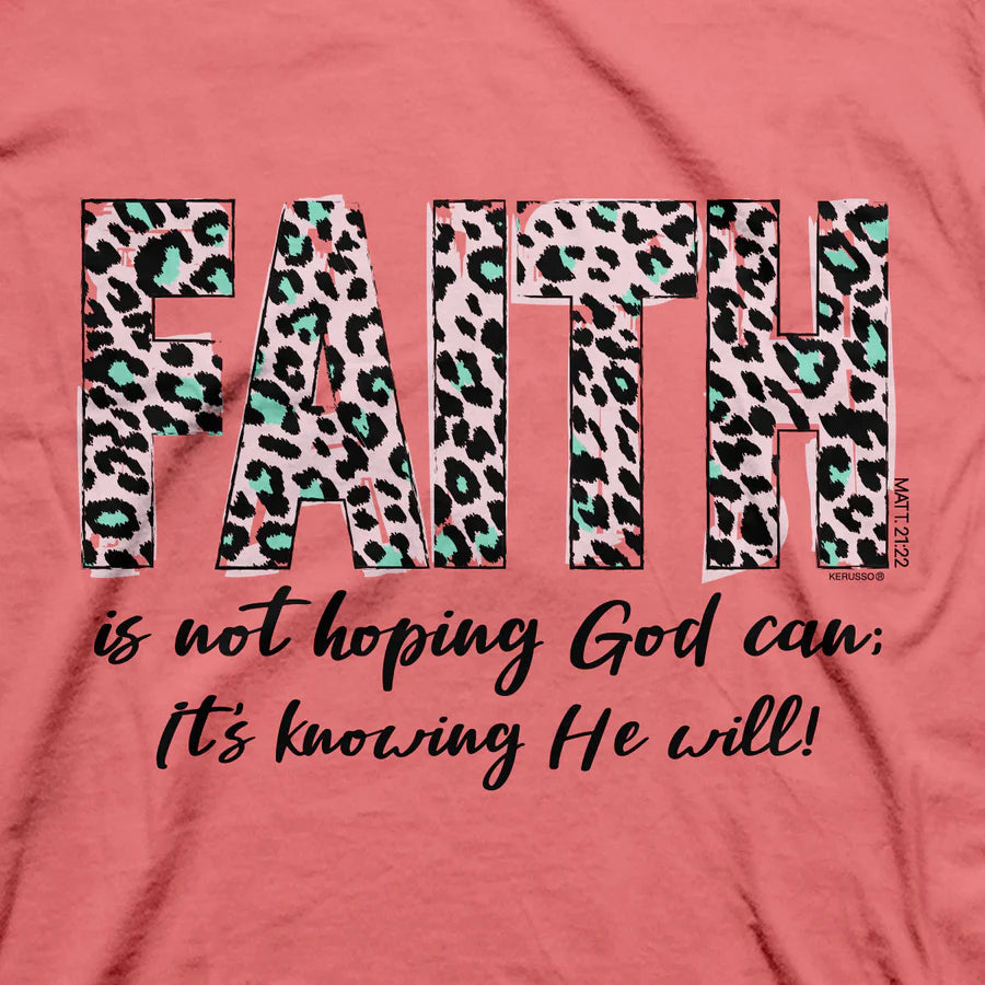 Women's Faith Leopard Short Sleeve T-Shirt