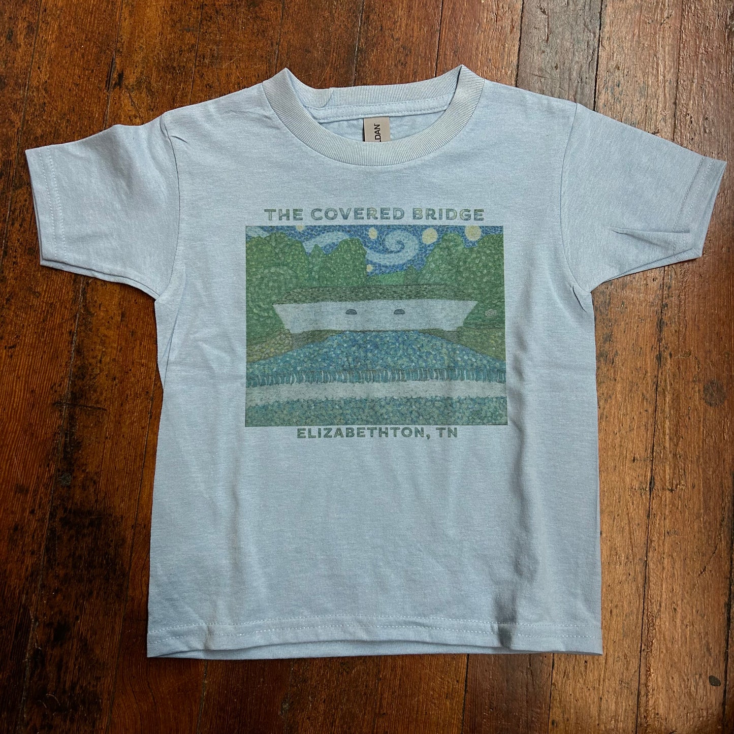 Elizabethton TN Covered Bridge Art Short Sleeve Youth T-shirt