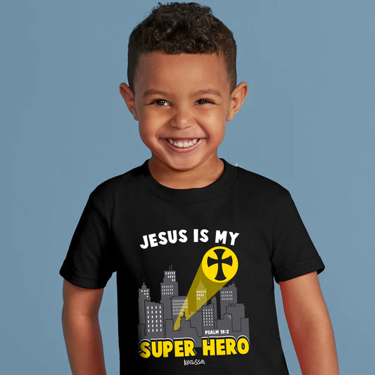 Boy's Youth Jesus Super Hero Short Sleeve T-Shirt