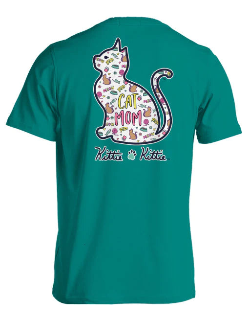 Cat Mom Pattern Kittie Short Sleeve T-Shirt