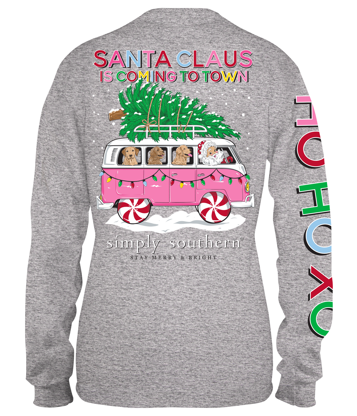 Girls Youth Santa Bus Long Sleeve T-Shirt