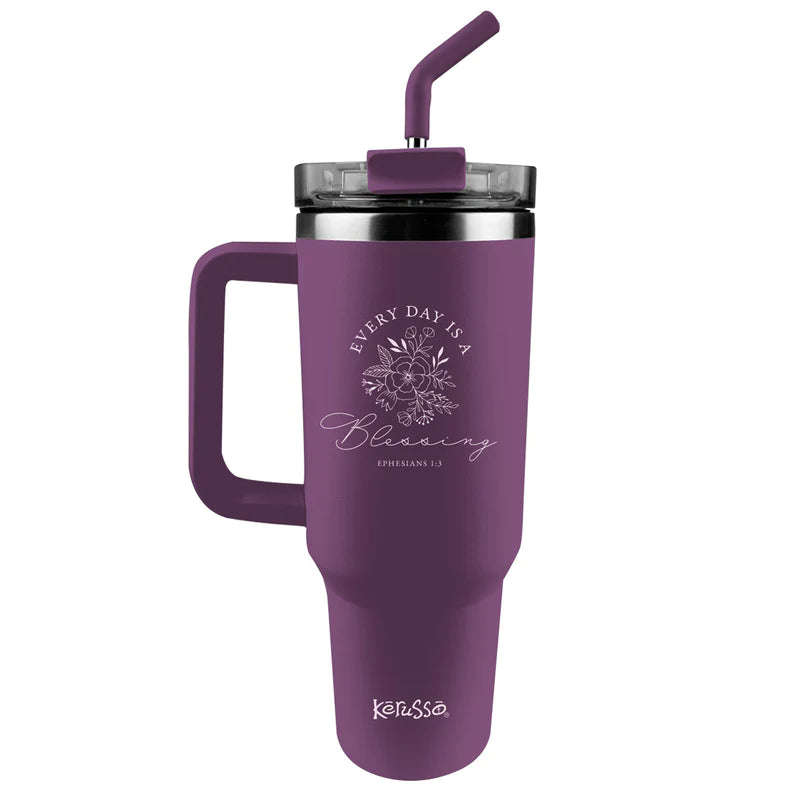 Blessing 40 oz Stainless Steel Mug With Straw