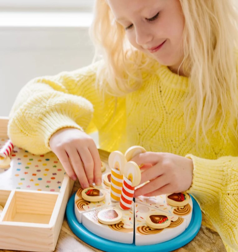 Birthday Cake Play Set - Wooden Play Food
