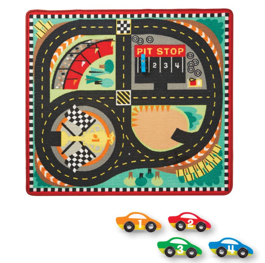 Round the Speedway Race Track Rug & Car Set