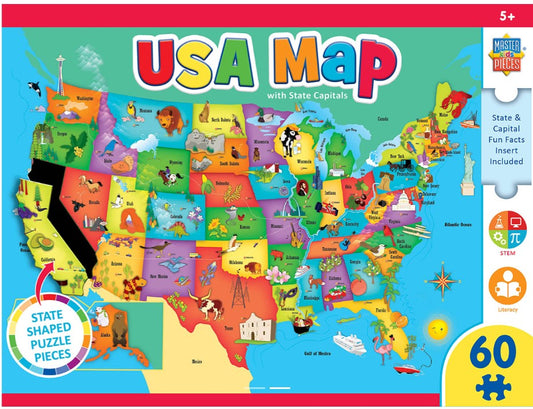 "USA Map State" - 60 Piece Puzzle