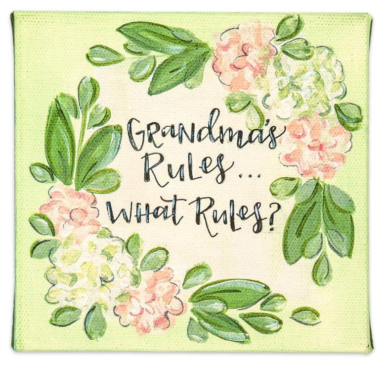 Grandma Rules Canvas Sign