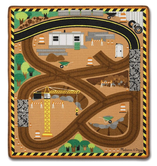 Round The Site Construction Truck Rug