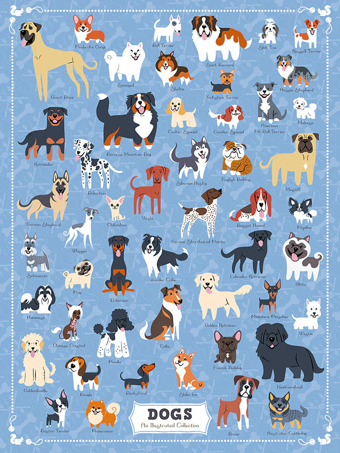 Illustrated Dogs - 500 Piece Puzzle
