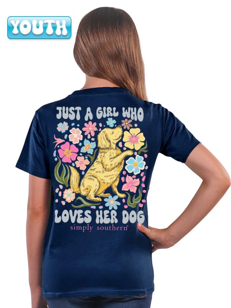 Girls Youth Girl Who Loves Her Dog Short Sleeve T-Shirt