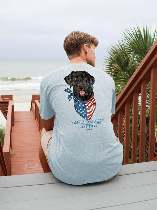 Boys Youth USA Dog Short Sleeve T-Shirt