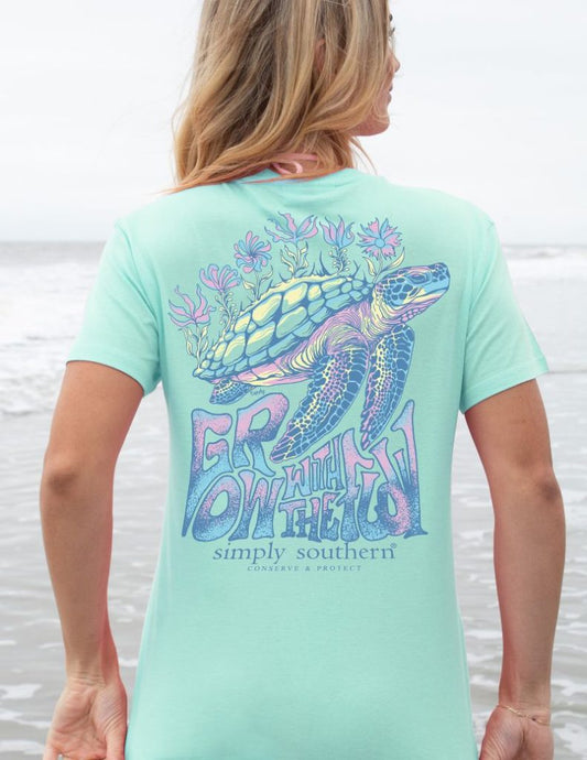 Women's Grow With The Flow (Turtle Tracking) Short Sleeve T-Shirt